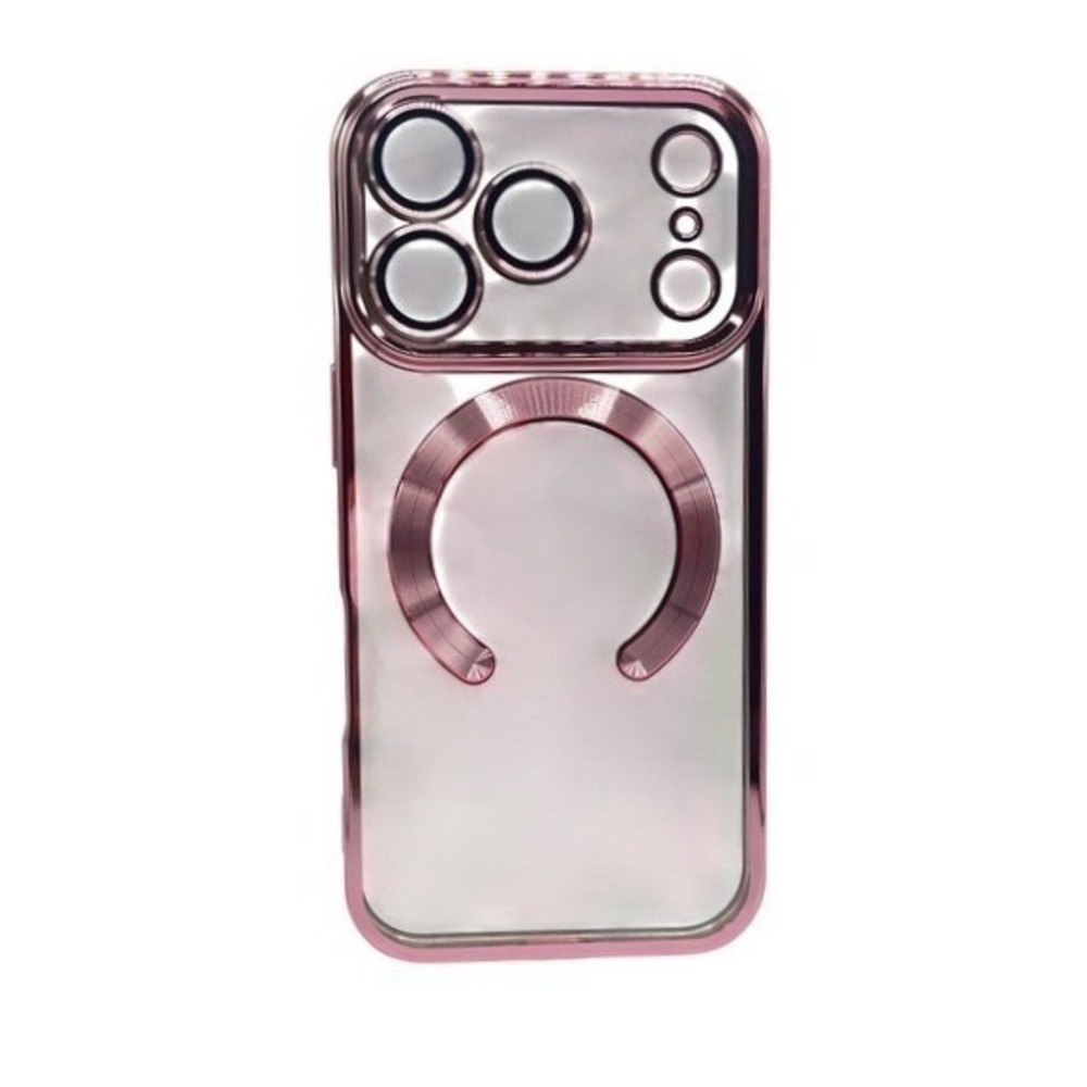 iPhone‎ 17 Pro Clear Protective Case Pink Metallic Trim NEW